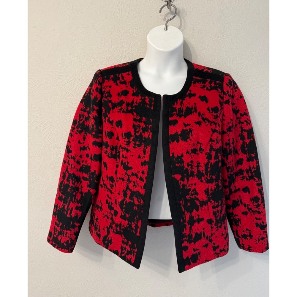 NWT Midnight Velvet size 16 Lady Jacket Lined Warm Red/Black